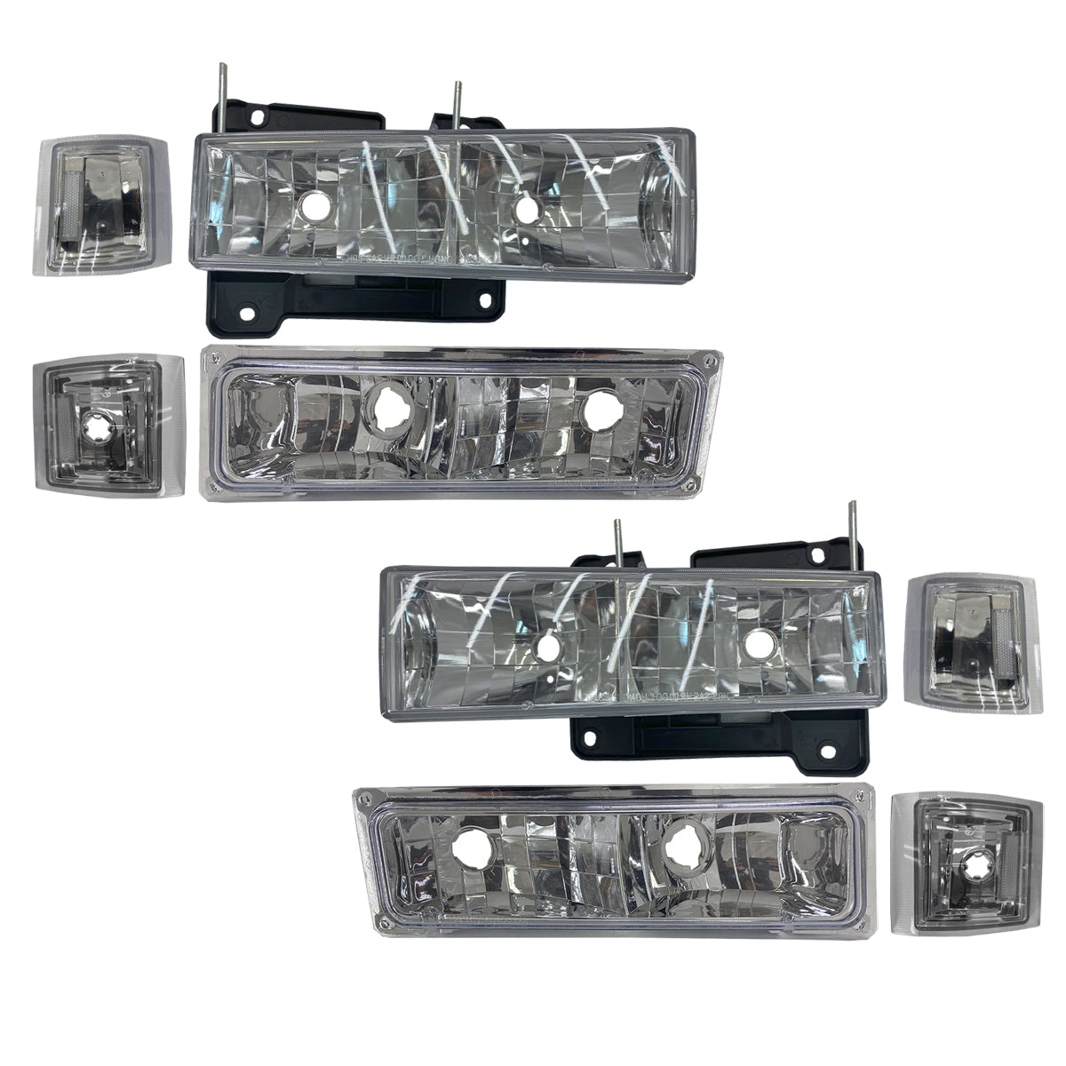 CHEV PU 94-95 KIT SPORT FAROS / CUARTOS 8 PZS CROMO CN
