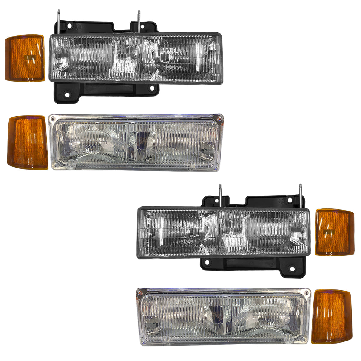 CHEV PU 96-98 KIT FAROS CN / CUARTOS NAC AMBAR 8 PZS