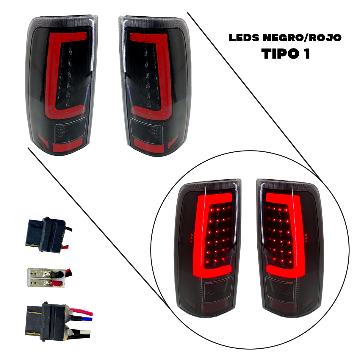 CALAVERA CHEV PU 03-07 LEDS NGR/ROJ 2PZS JGO TIPO 1 CN