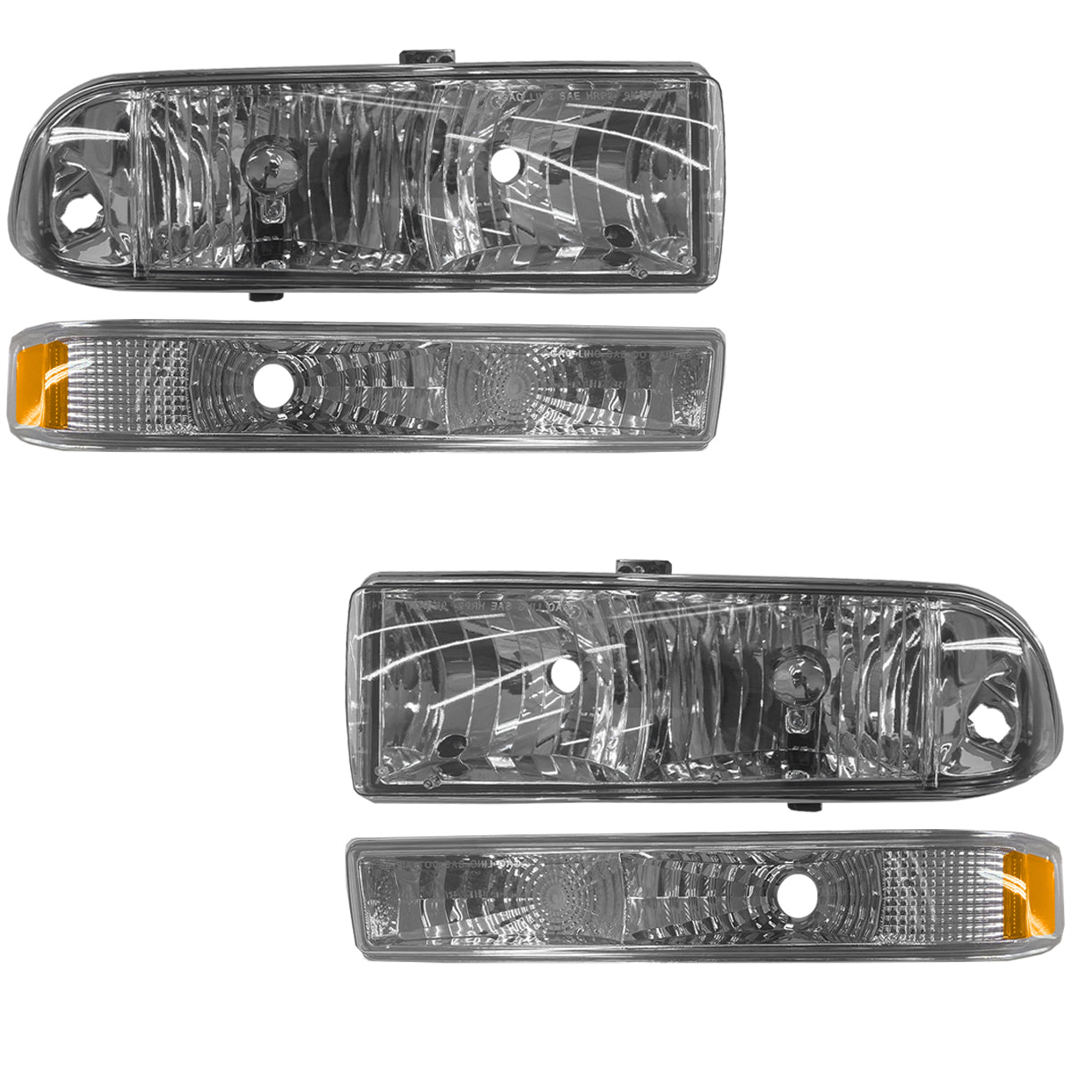 S10/ BLAZER 98-04 KCHEV IT SPORT FAROS / CUARTOS CROMO AMBAR 4 PIEZAS CN