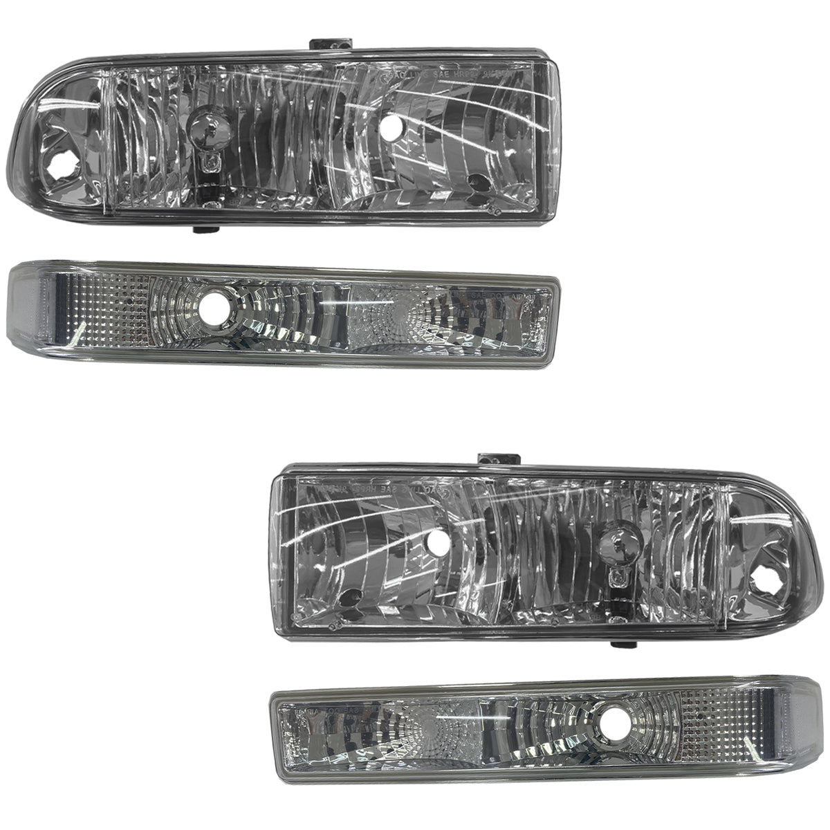 CHEV S10/ BLAZER 98-04 KIT SPORT FAROS / CUARTOS CRM AMB 4 PZS CN