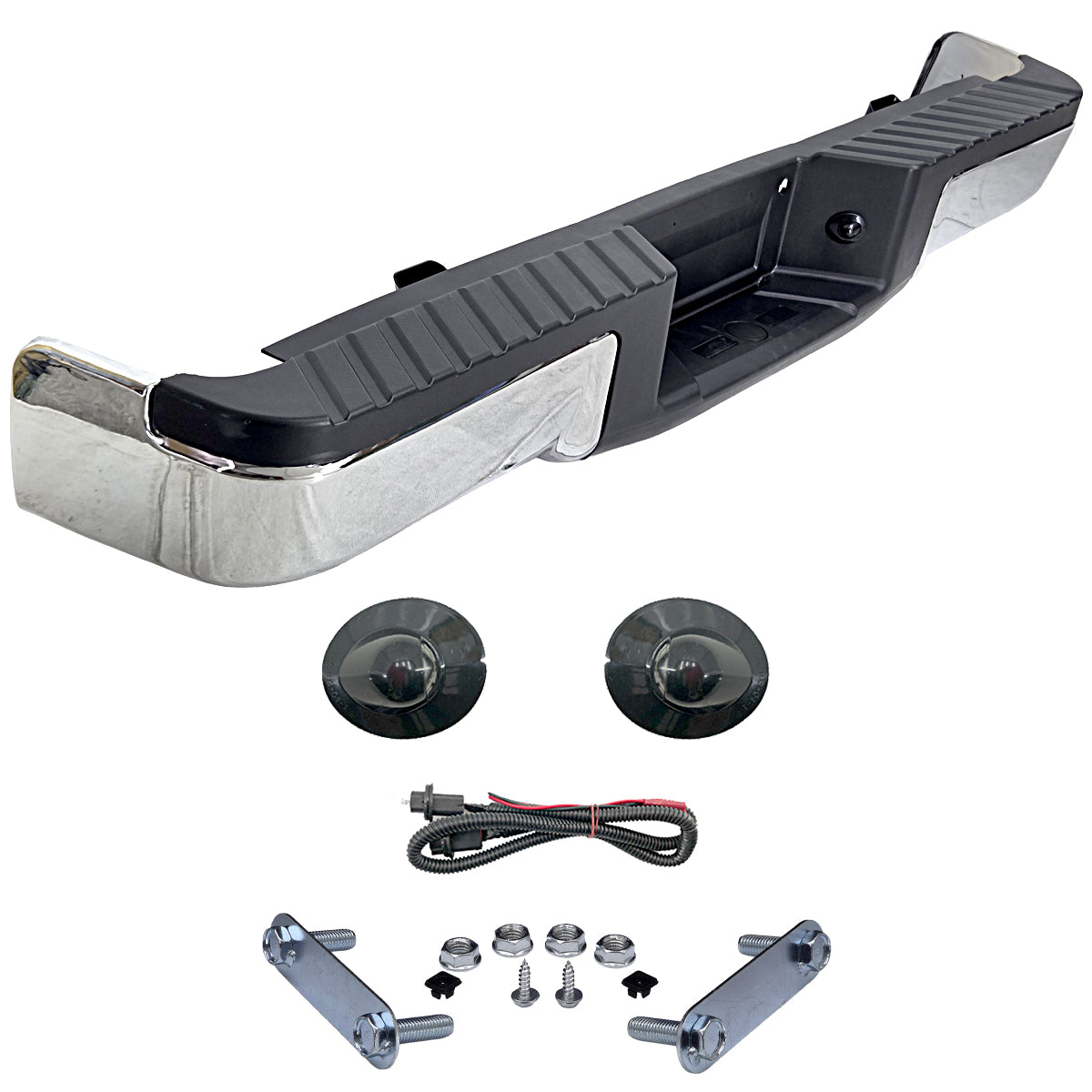 DEFENSA TRAS LOBO 09-14 S/HOYO P/SENSOR CROMO COMPLETA CN