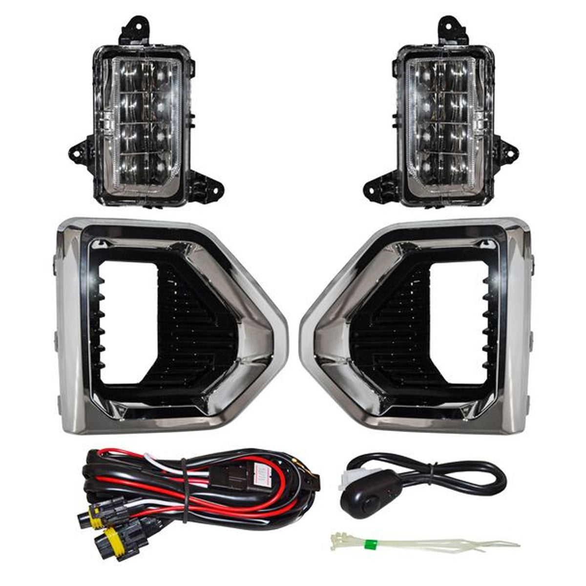 FARO NIEBLA SIERRA 19-21 LEDS C/PARRILLA FILO/CROMO JUEGO CN