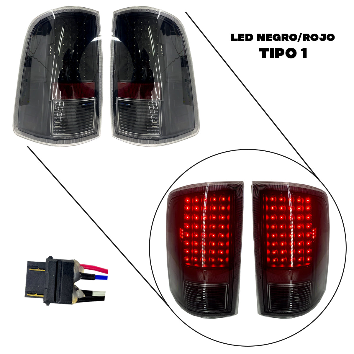 CALAVERA RAM PU 09-18 LED NGR/ROJ TIPO 1 JGO 2PZS CN