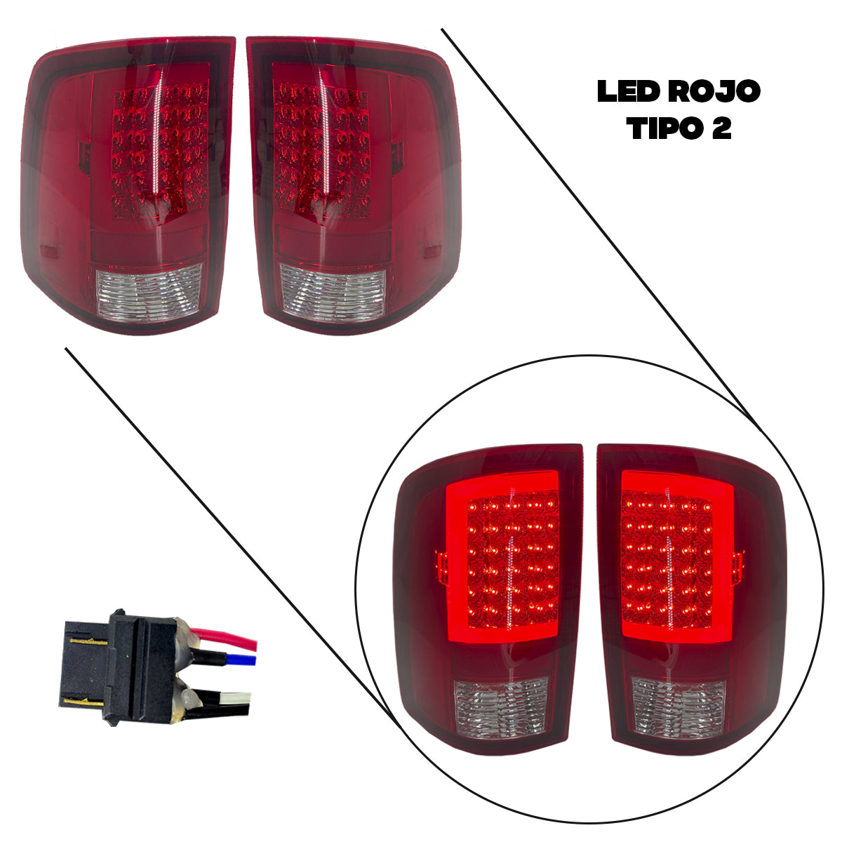 CALAVERA RAM PU 09-18 LED ROJ TIPO 2 JGO 2PZS CN