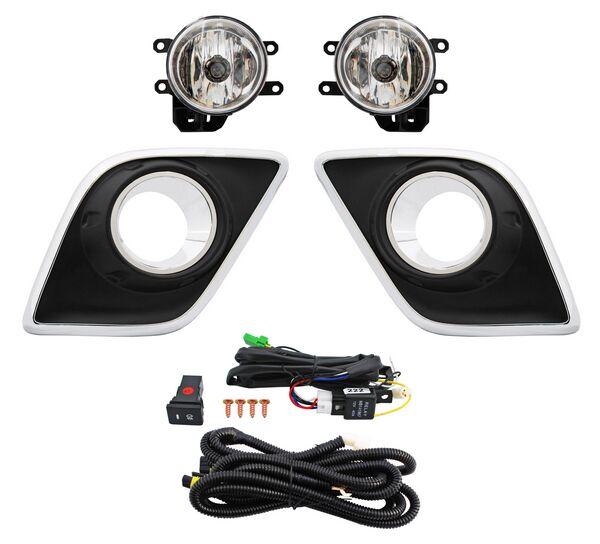 FARO NIEBLA HILUX 16-25 C/PARRILLA DOBLE FILO CROMO JUEGO CN