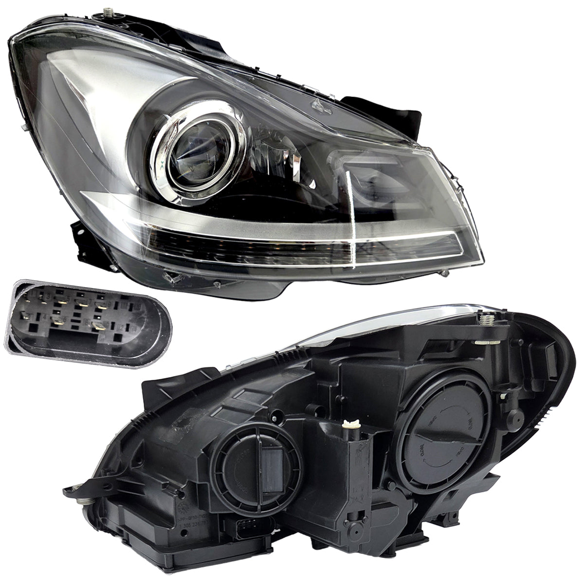 FARO MBENZ CLASE C 12-14 C/LUPA CROMO R CN