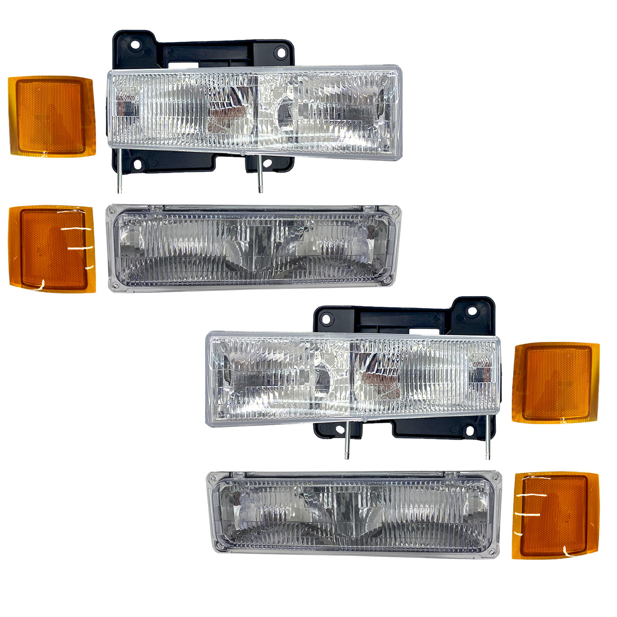 CHEV PU 94-95 KIT FAROS / CUARTOS AMBAR 8 PZS CN