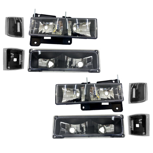 CHEV PU 94-95 KIT SPORT FAROS  / CUARTOS OBSC 8 PZS CN