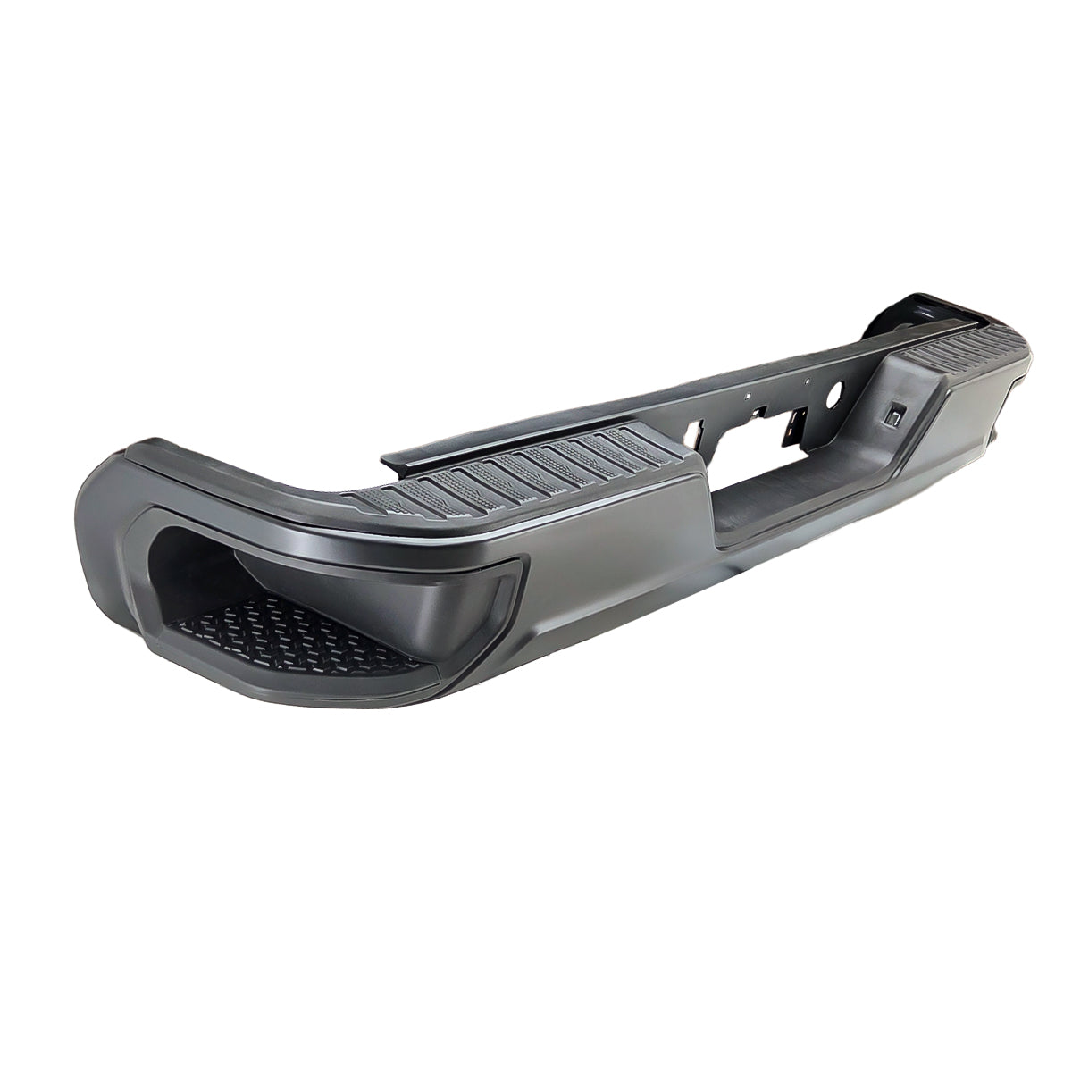 DEFENSA TRASERA CHEV PU 19-23 1500 S/HOYO P/SENSOR NEGRA C/ 1 HOYO PARA ESCAPE COMPLETA CN