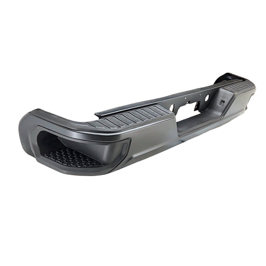 DEFENSA TRASERA CHEV PU 19-23 1500 S/HOYO P/SENSOR NEGRA C/ 1 HOYO PARA ESCAPE COMPLETA CN