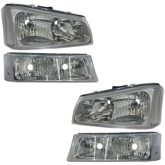 CHEV PU 03-07 KIT FAROS / CUARTOS 4 PZS CRM CN