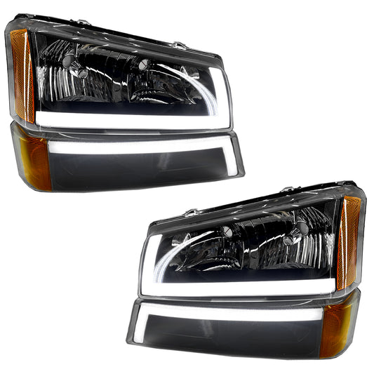 CHEV PU 03-07 KIT SPORT FAROS / CUARTOS 4 PZS LEDS OBSC AMB CN