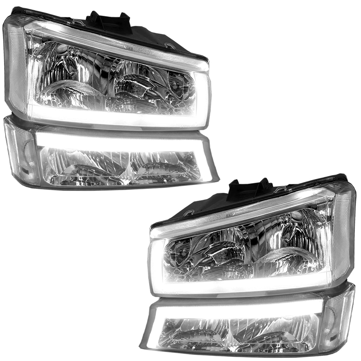 CHEV PU 03-07 KIT SPORT FAROS / CUARTOS 4 PZS LEDS CRM CN