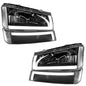 CHEV PU 03-07 KIT SPORT FAROS / CUARTOS 4 PZS LEDS NGR/CRM CN