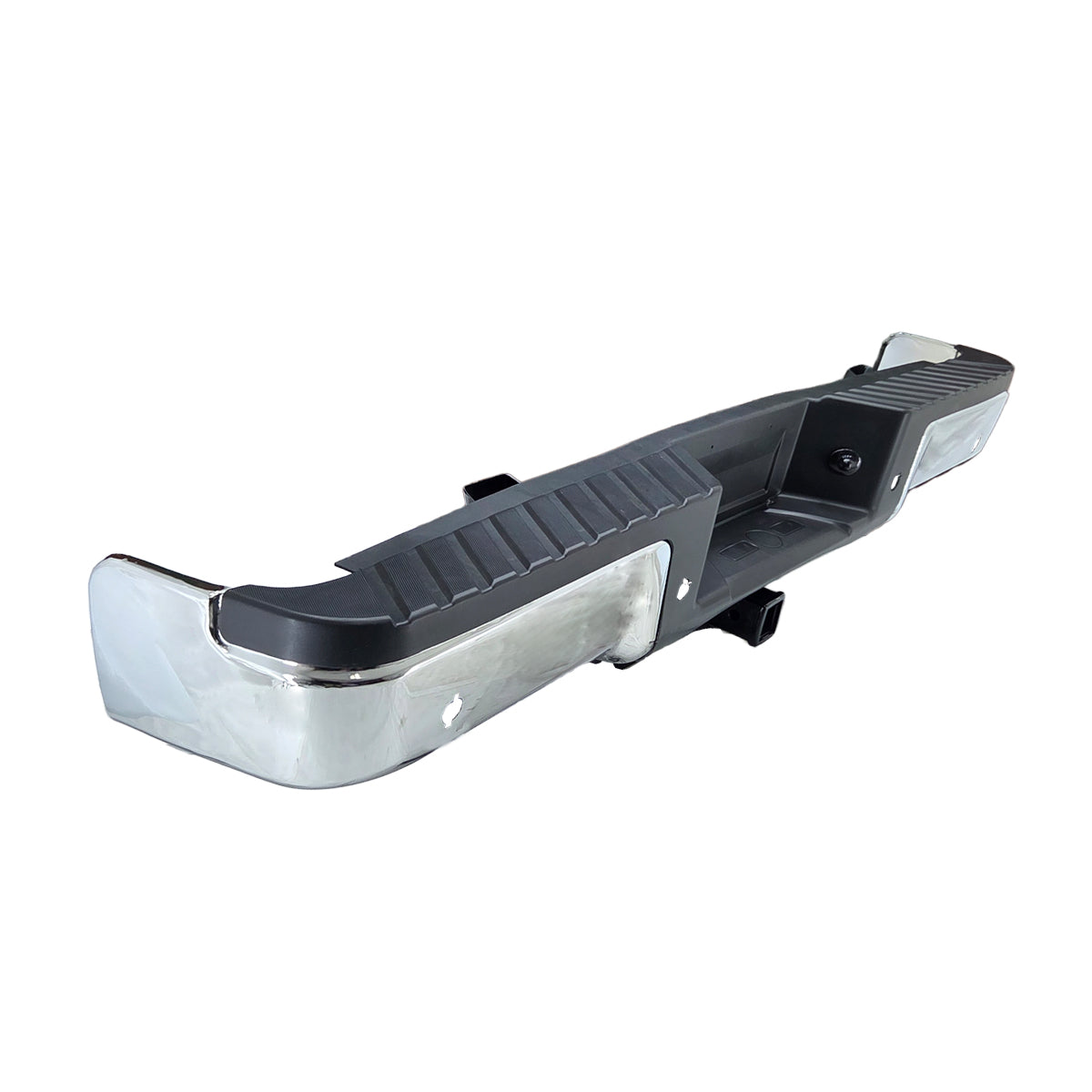 DEFENSA TRASERA LOBO 09-14 C/HOYO P/SENSOR C/TIRON CROMO COMPLETA CN