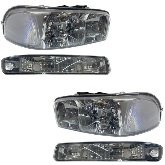 GMC YUKON / DENALI 99-06 KIT SPORT FAROS / CUARTOS 4 PZS CRM