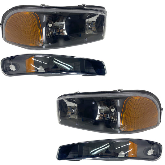 GMC YUKON / DENALI 99-06 KIT SPORT FAROS / CUARTOS 4 PZS OBSC AMB CN