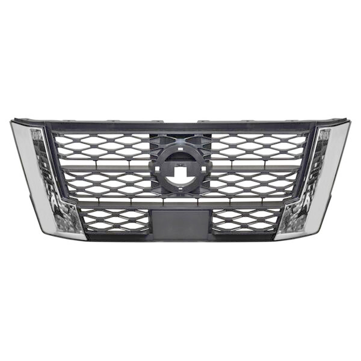 PARRILLA NISSAN NP300 / FRONTIER 21-24 CROMO