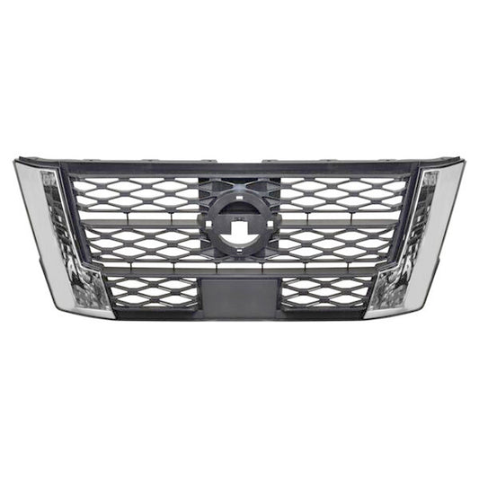 PARRILLA NISSAN NP300 / FRONTIER 21-24 CROMO