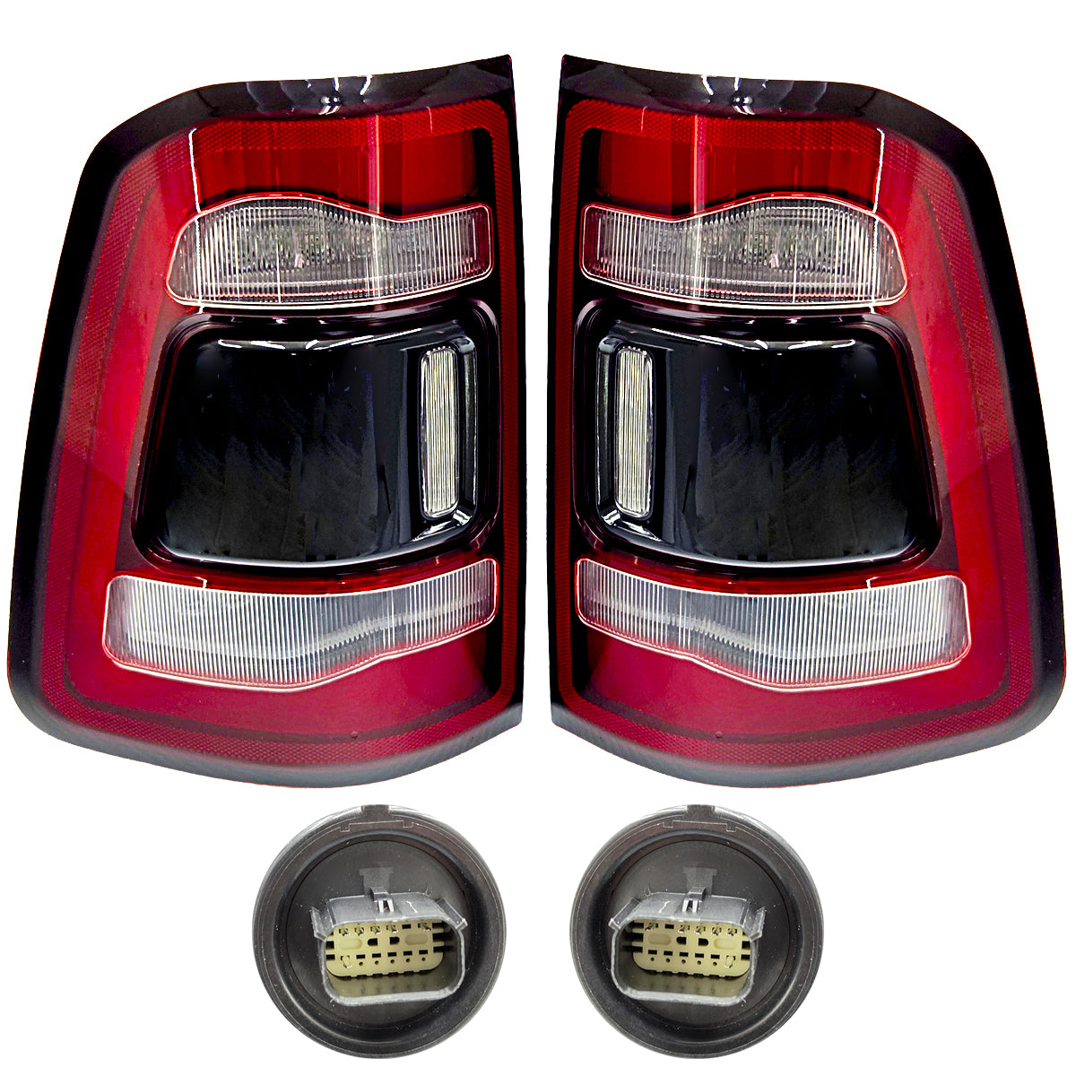 CALAVERA RAM 1500/2500 19-24 LED OSCURA JUEGO 2PZS CN