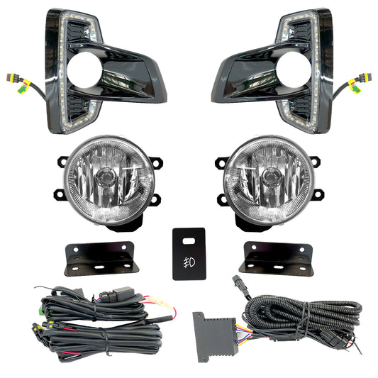 FARO NIEBLA HILUX 19-20 C/PARRILLA NEGRA C/LED JUEGO CN