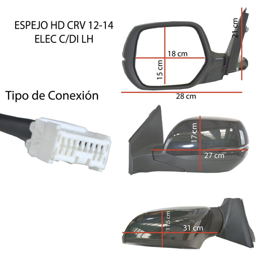 ESPEJO CRV 12-14 ELECTRICO C/DIRECC 5PIN L
