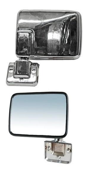 ESPEJO MITSUBISHI PU 87-88 CROMO BASE CUADRADA L