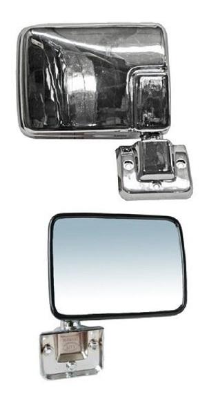 ESPEJO MITSUBISHI PU 87-88 CROMO BASE CUADRADA R