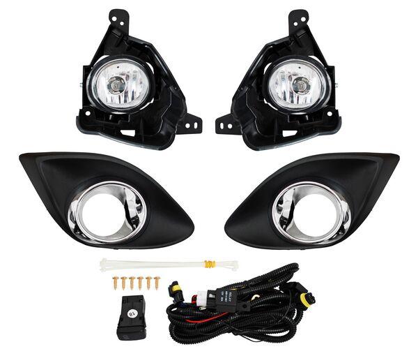 FARO NIEBLA MAZDA 2 12-15 C/PARRILLA FILO CROMO JUEGO CN