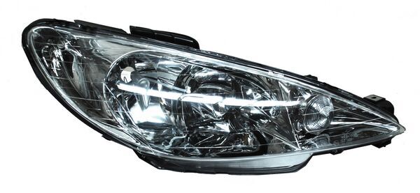 FARO PEUGEOT 206 01-09 LISO DOBLE FOCO R