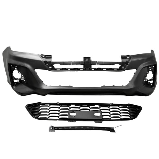 FASCIA DELANTERA HILUX 19-20 ROCCO/REVO C/PARR CENT C/HOYO P/MOLD